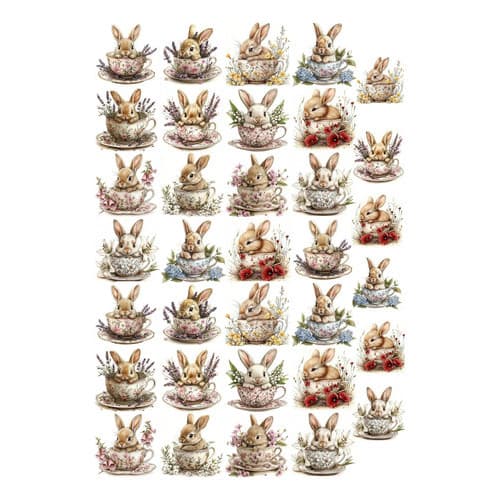 Decalque Porcelana Forno Caseiro - Coelhinho Páscoa Xicara P