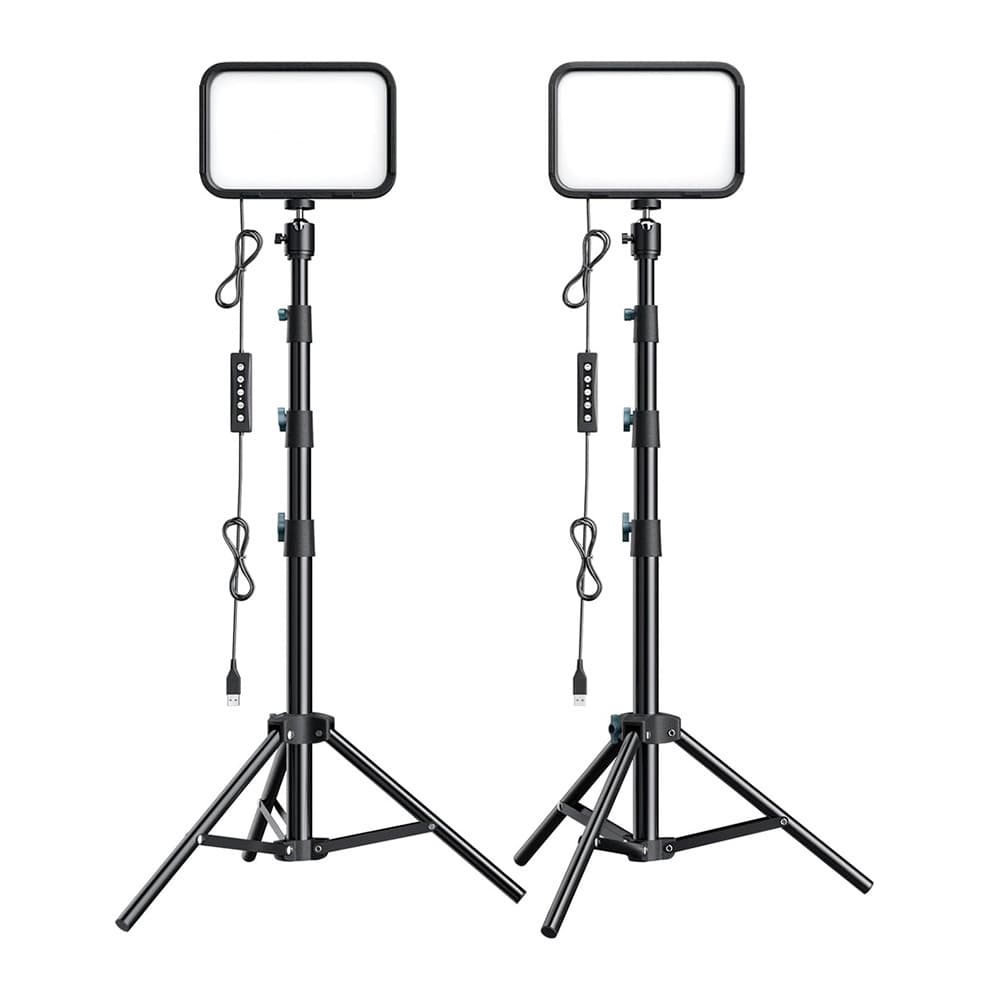 Kit 2 Luzes Ubeesize RGB Tripé Ajustável pra Vídeo Streaming