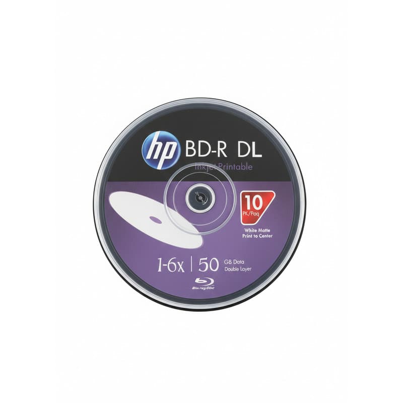 10 Unidades Blu Ray Bd-r Dl 50gb 1-6x Printable Hp Original