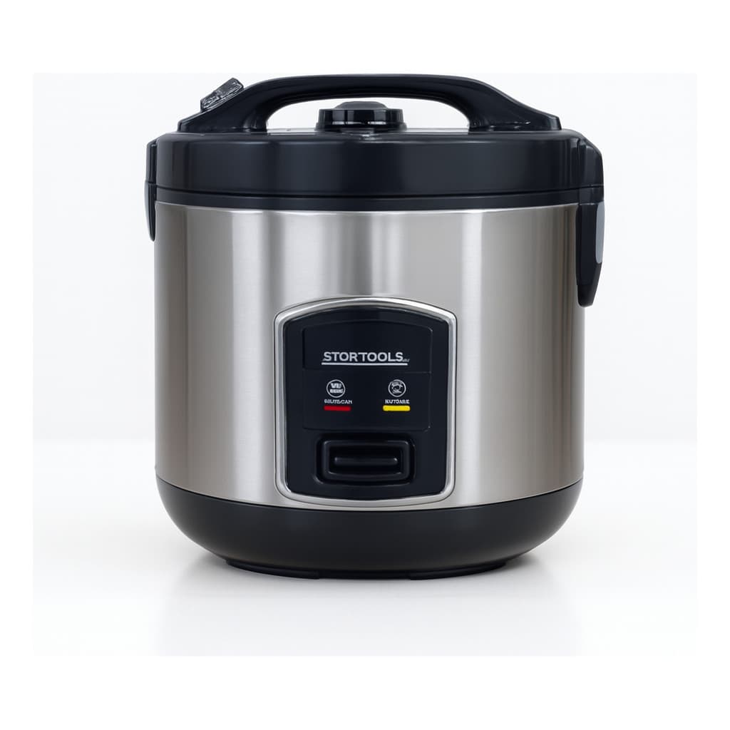 Panela Elétrica De Arroz Startools 1l Preta E Cromada Cozinhar E Aquecer Preto E Cromado 220v 60