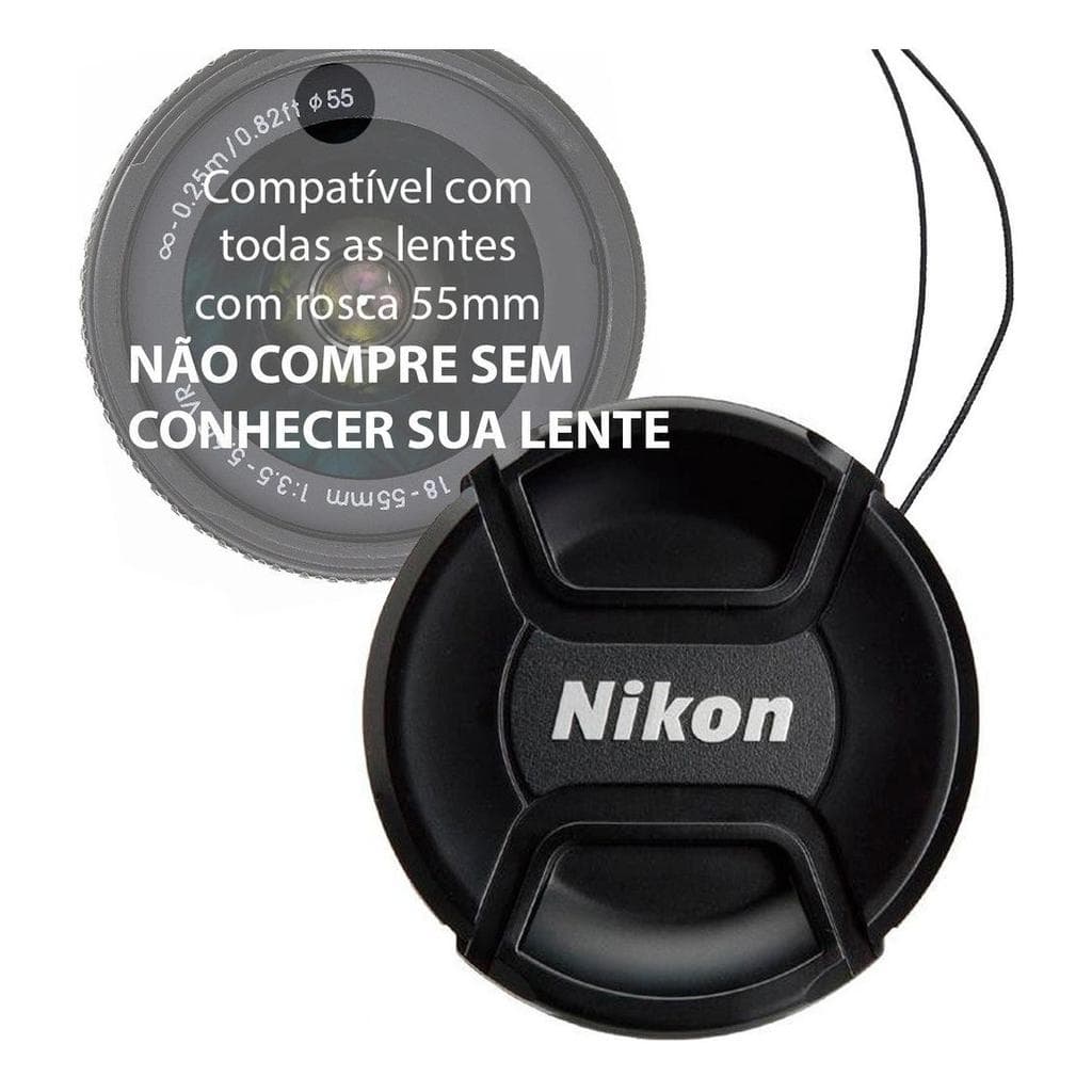 Tampa Frontal Lente Nk 18-55mm Diâmetro Ø 55mm