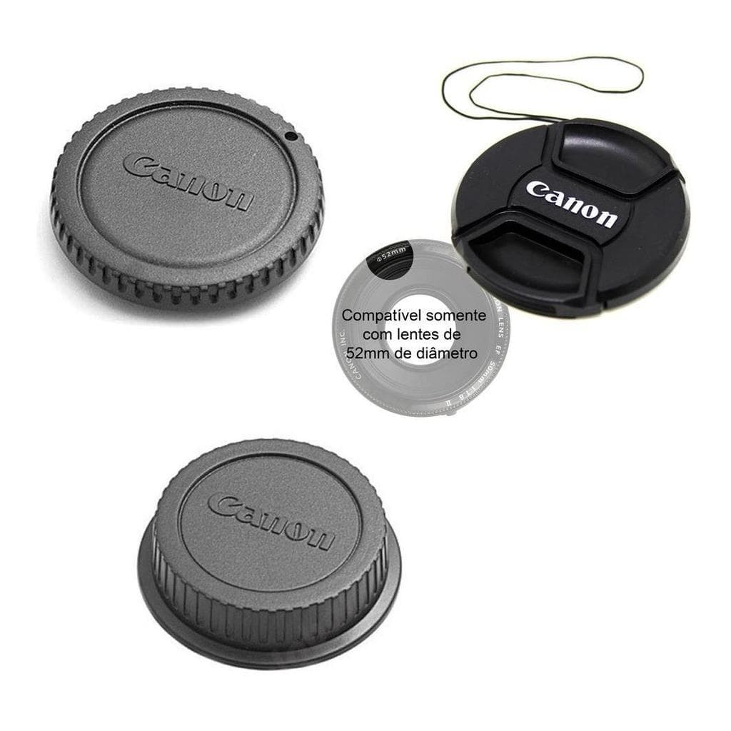Tampa Canon Corpo E Lente 50mm Ii 52mm Traseira E Frontal