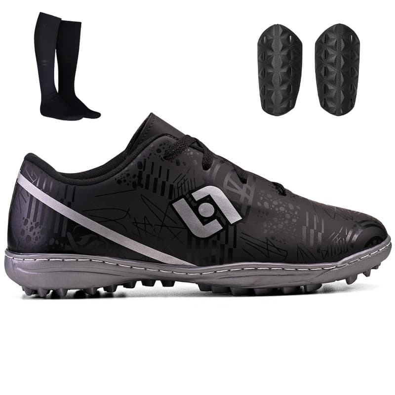 Chuteira Infantil Society Resistente + Meião + Caneleira