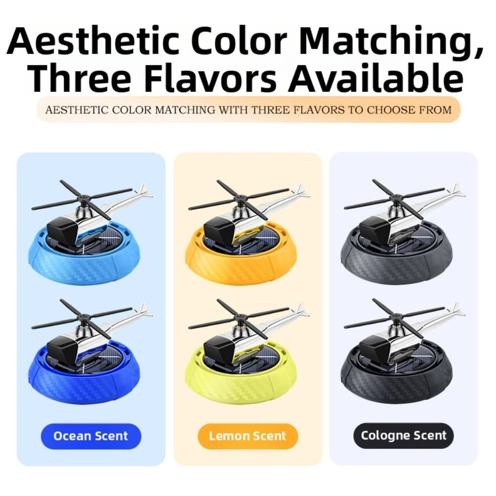 ⚡ Venda Quente Difusor Movido A Energia Solar Giratório Carro Helicóptero design Purificador Aromaterapia [knwh-br]