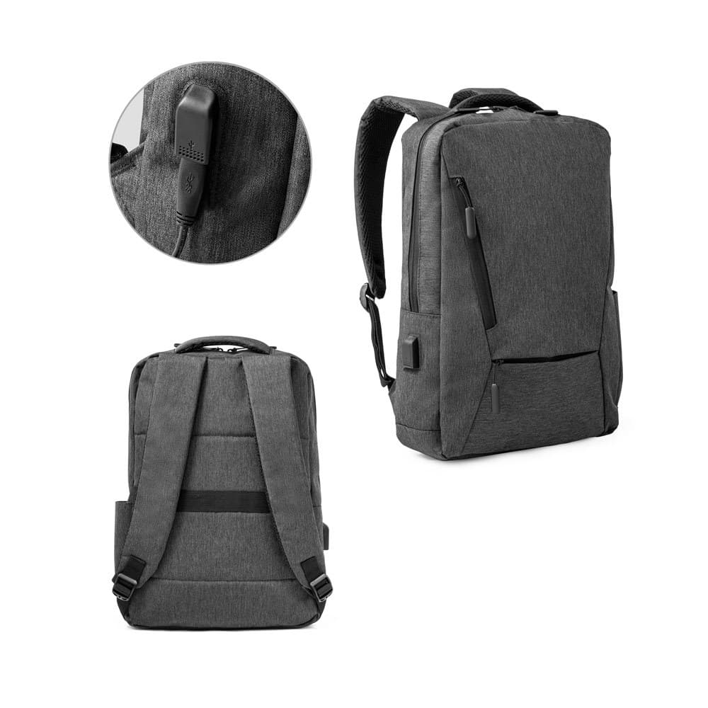 Kit 5 Mochila para notebook 15.6" em 900D Cinza escuro Personalizado com Logo Brinde Corporativo Atacado