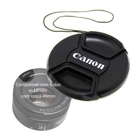 Tampa Canon Lente 50mm Stm Diâmetro 49mm Frontal Logotipo