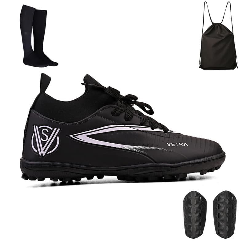 Kit de Chuteira Infantil Society Resistente e Macia + Mochila + Meião e Caneleira