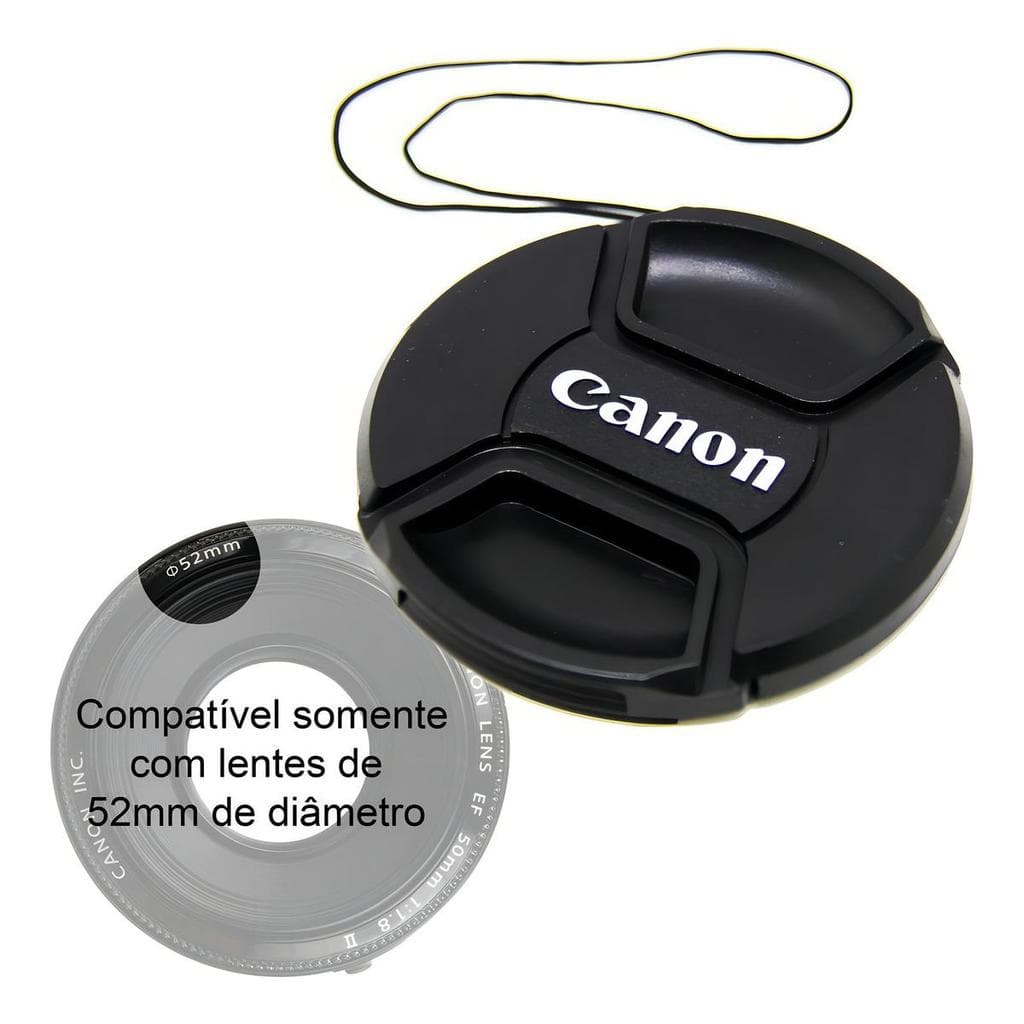 Tampa Canon Lente 24mm 40mm Stm Frontal Ø52mm Logotipo