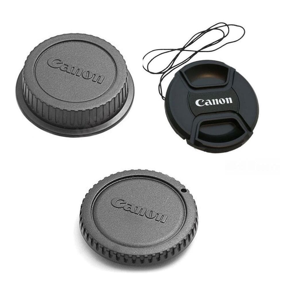 Tampa Corpo E Lente Canon Frontal 58mm + Traseira Kit Com 3