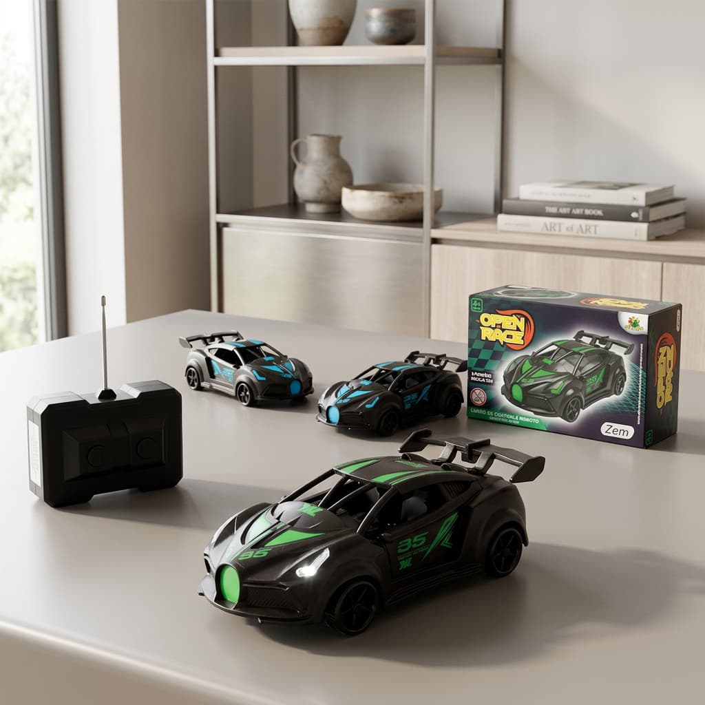 Carro de Controle Remoto 3 Funções Escala 1:24 Modelo Sport Rápido e Divertido