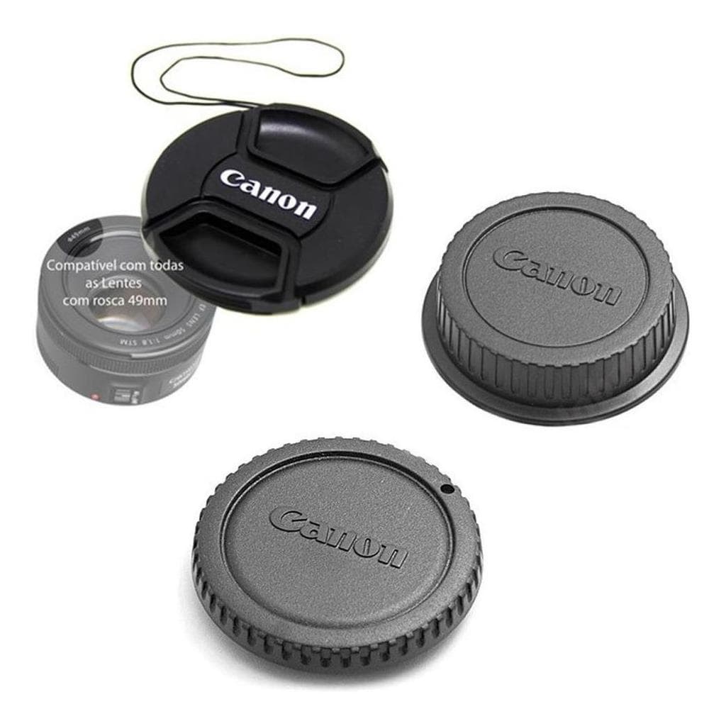 Tampa Canon Corpo E Lente Traseira E Frontal Diâmetro 49mm