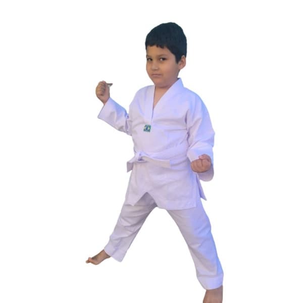 Dobok Infantil Para Taekwondo em brim 100% Algodão.