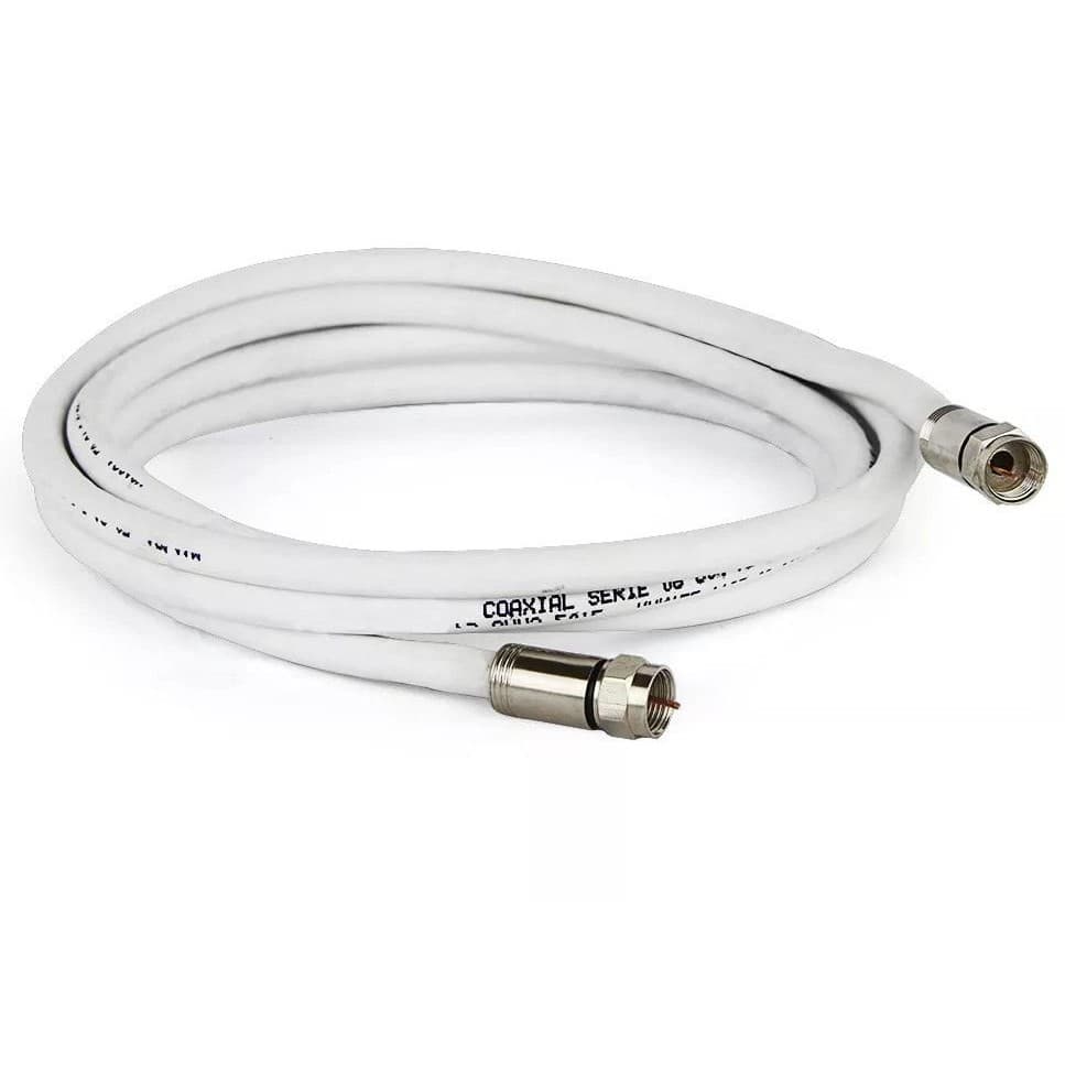 20 metros de Cabo de Antena Coaxial RG6 Para TV Digital, TV paga, TV a cabo e TV fechada.