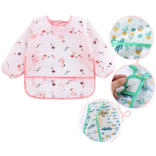 Babador Avental Impermeável Manga Longa Estampado