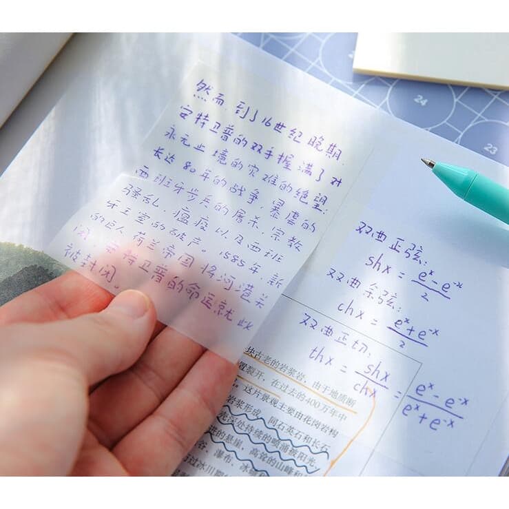 K-MIME Notas adesivas Transparente 50 Folhas À Prova D'água Material PET Transparente Pegajoso Note bloco de anotações