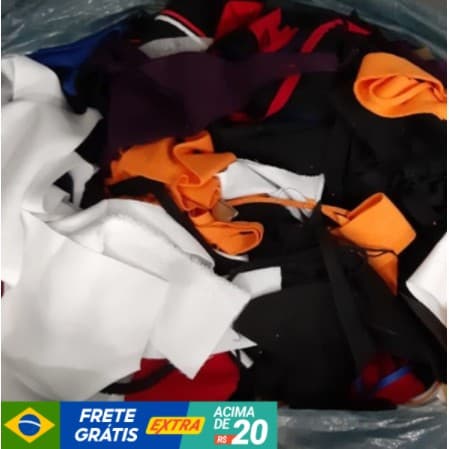 Retalho de Tecidos em sarja cores variadas valor de 5Kg