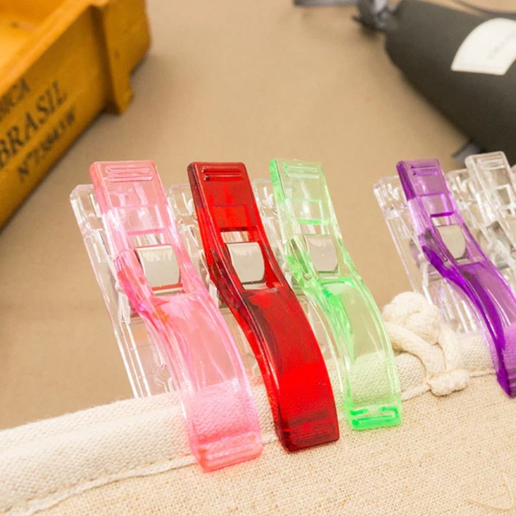 20 Clips, Pregador Ou Grampo Para Costura Quilting/Patchwork/Scrapbook Grande- Colorido