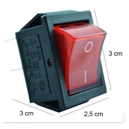 Botao Chave Liga Desliga 4 Polos Vermelha 15a/20a P/maquinas