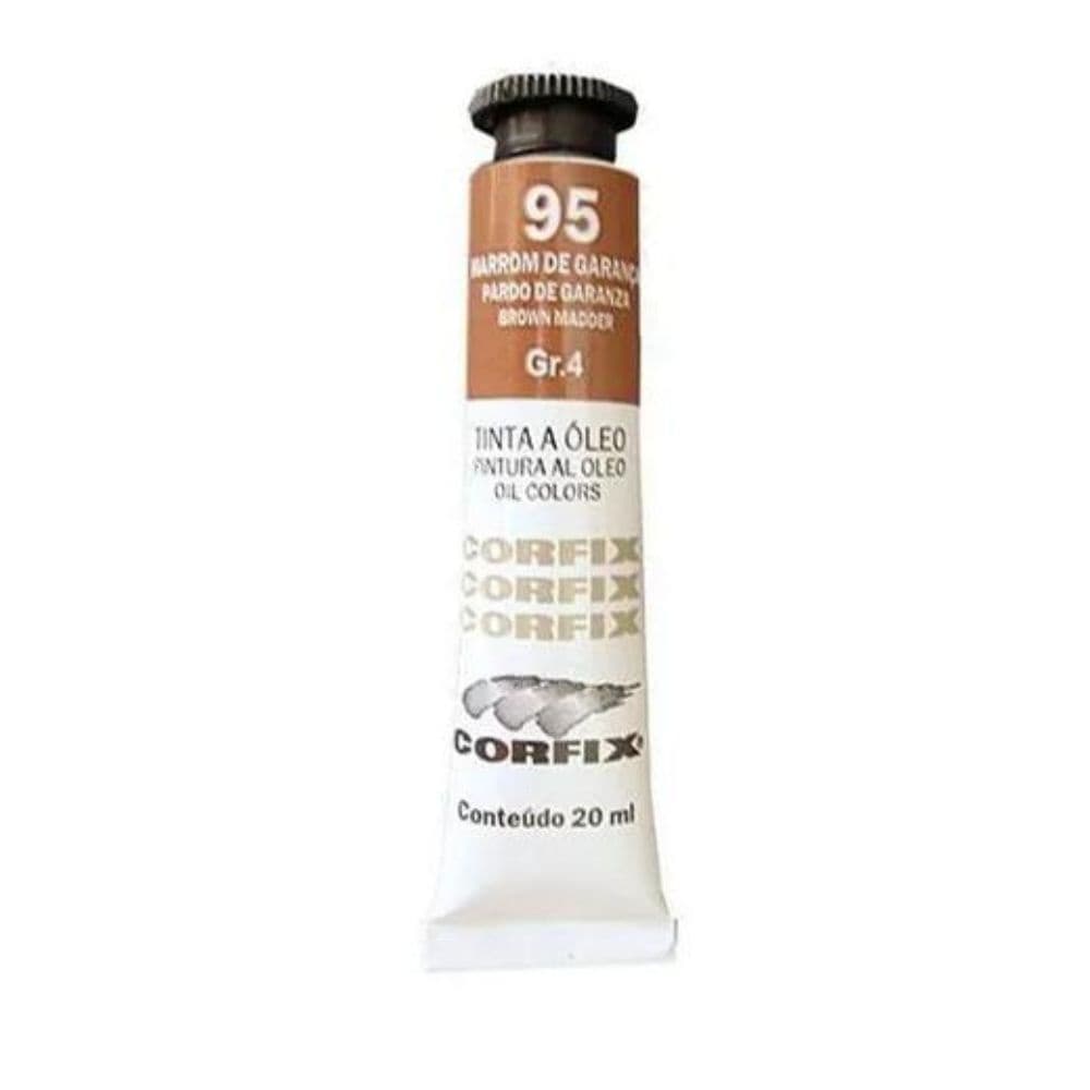 Tinta à Óleo para pintura em Tela Corfix 95 - Marrom de Garança Bisnaga 20ml Gr. 4