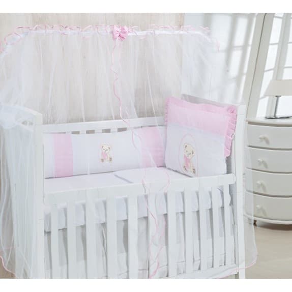 Mini Mosqueteiro para Mini Berço Cortinado Bebê Tela Mosquiteira Mosquito Rede Veu