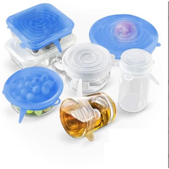 Kit 6 Tampas Panela Silicone Universal Reutilizável Elástica, Tampas Silicone