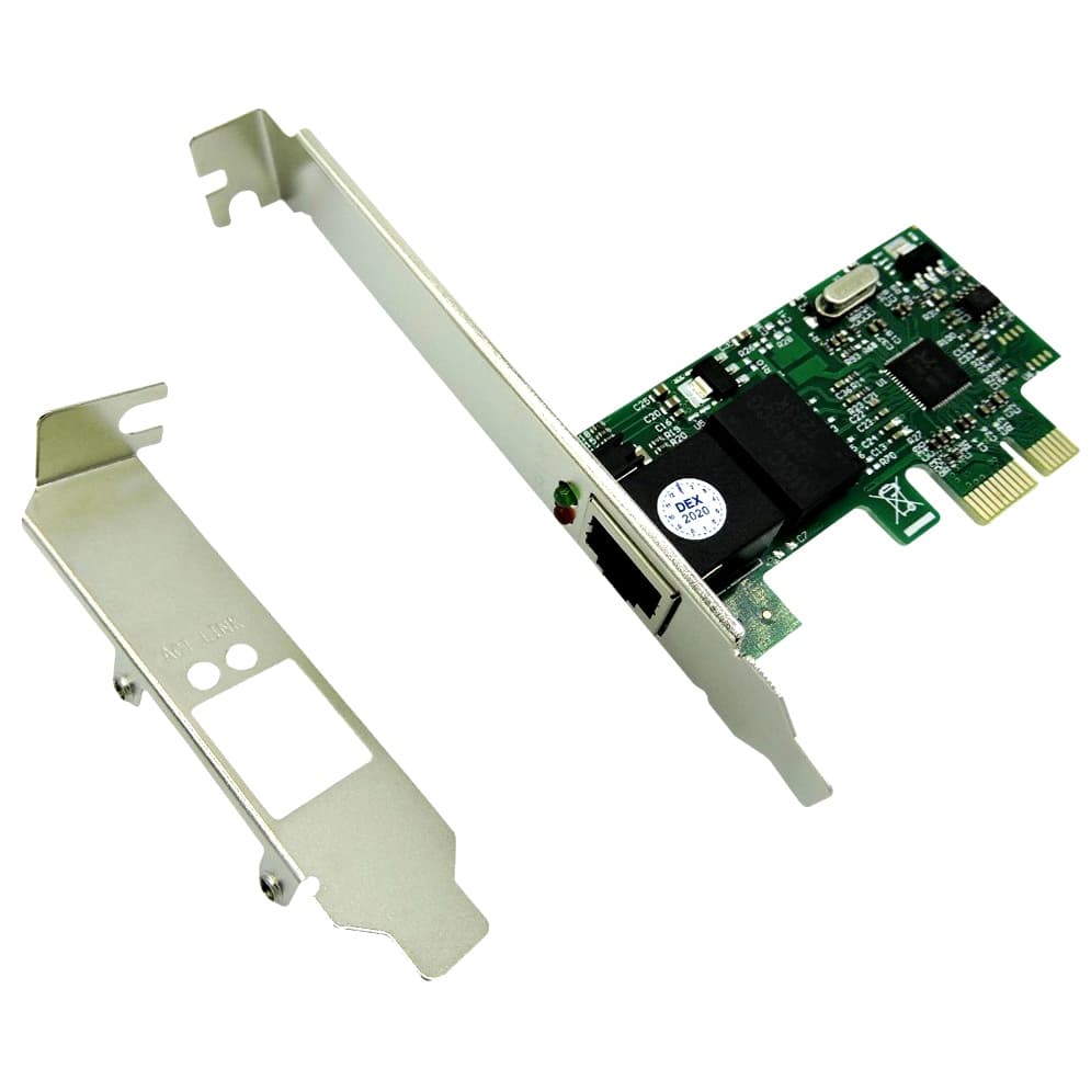Placa De Rede Pci-e Express 10/100/1000 Ethernet 2 Espelhos Low Profile