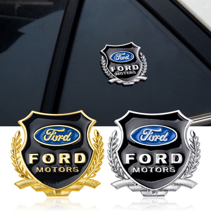 Car Styling 2PCS 3D Metal Adesivo Logotipo da Ford Focus Fiesta Ranger Janela do carro Emblema Adesivos Auto Acessórios