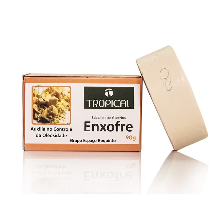 Sabonete Barra Enxofre Facial e corporal Limpeza do corpo e rosto Seca Espinhas Remove Oleosidade