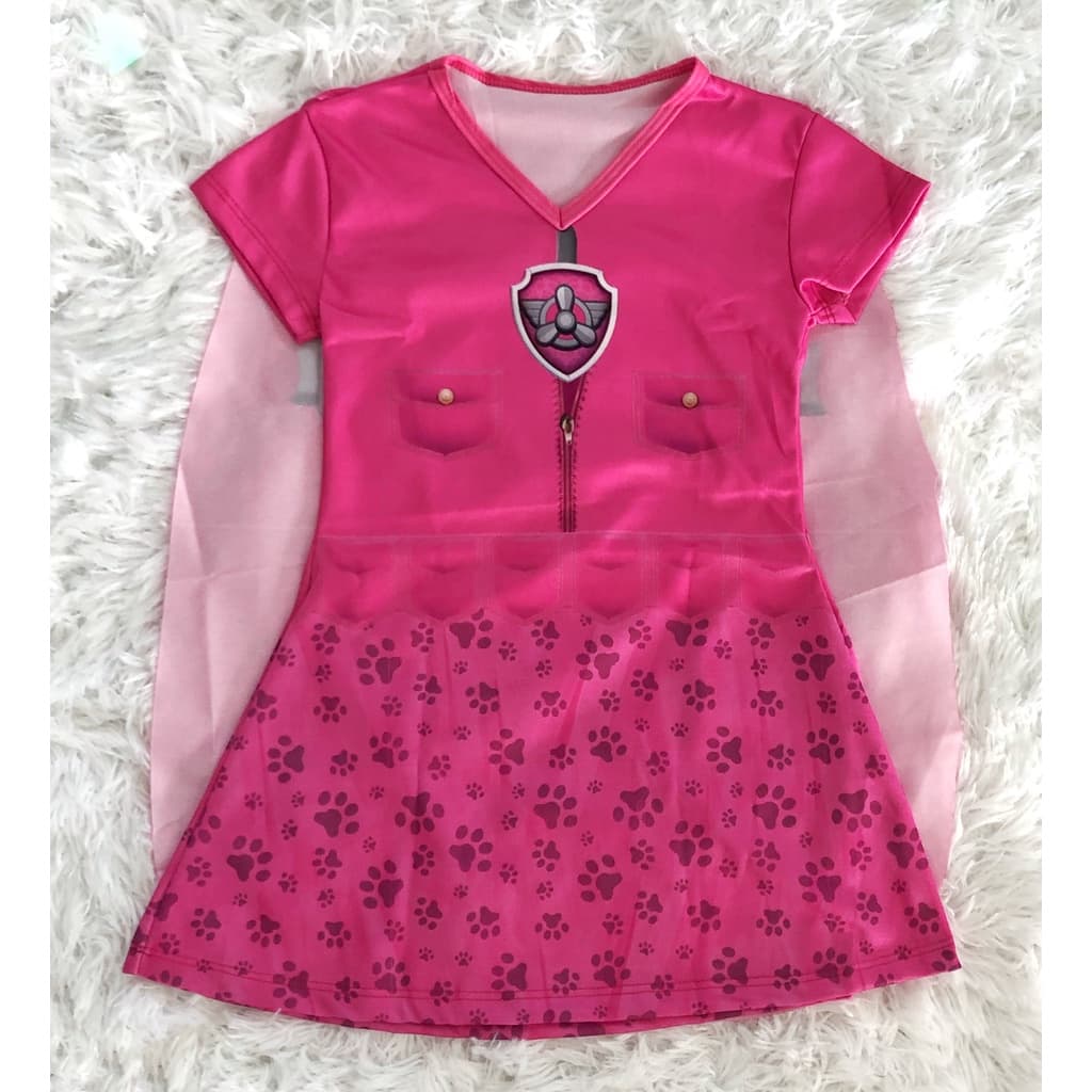 Fantasia Temática Skye Infantil Feminina Princesa Patrulha Canina Barato Menina Promoção