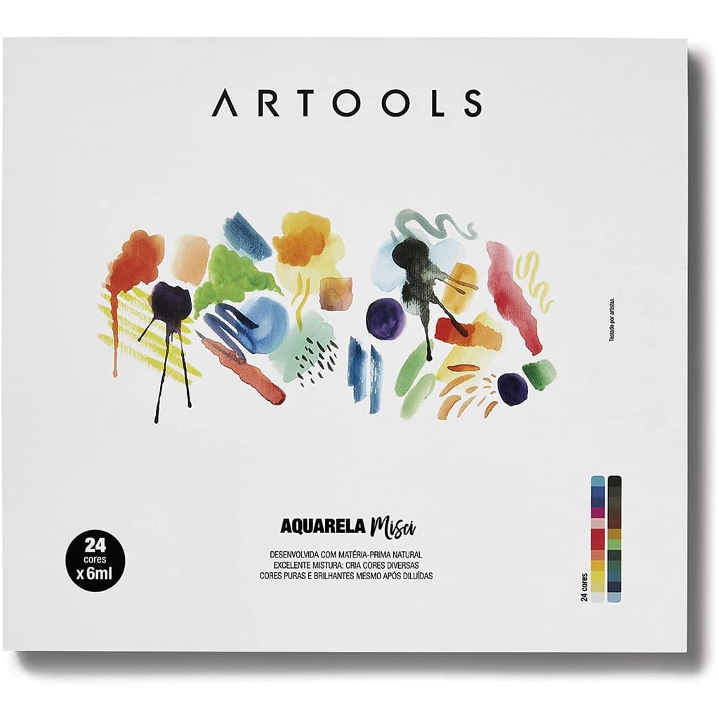 Tinta Aquarela Misci 24 Cores 6ml Artools