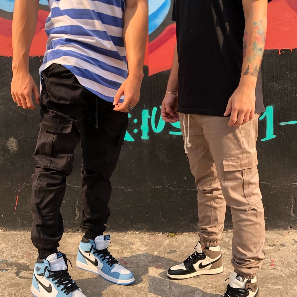 Calça Cargo Jogger Masculina Sarja - Promoção