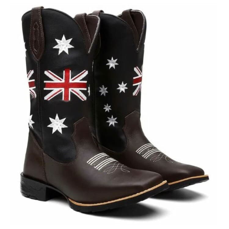 Bota Texana Country Masculina Inglaterra Bico Quadrado