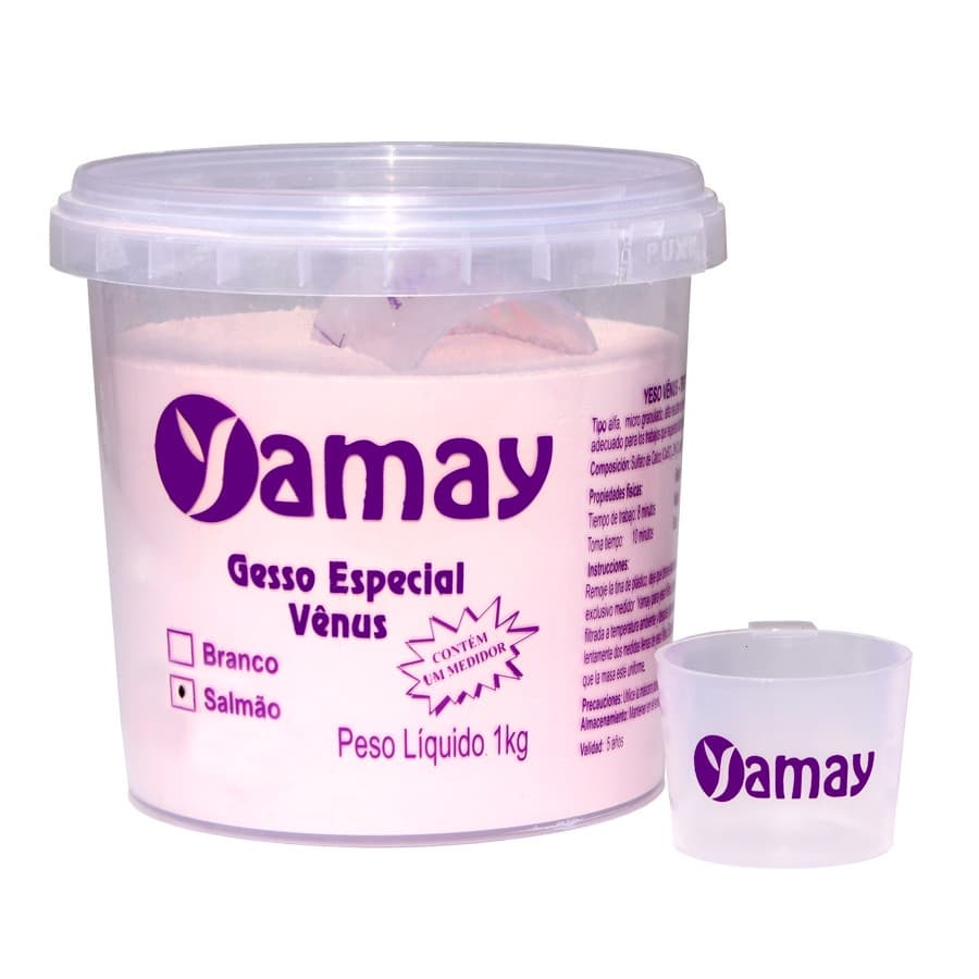 Gesso Vênus Especial tipo IV salmão pote ou refil c/1kg - Yamay