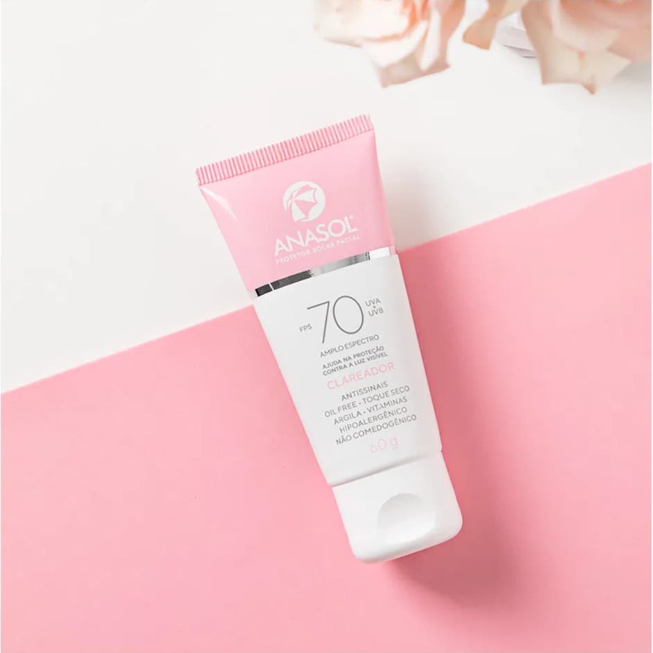 Protetor Solar Clareador Facial Anasol FPS 70 UVA Vegano 60g