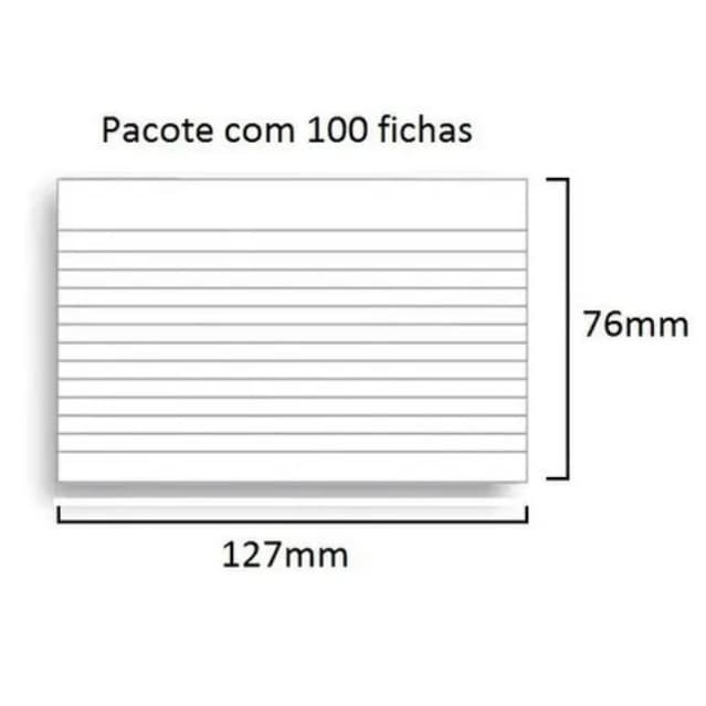 Ficha Pautada Para Planejamentos Anotações  Trabalhos Escolares e Comerciais fichas 3x5 4x6 5x8 6x9