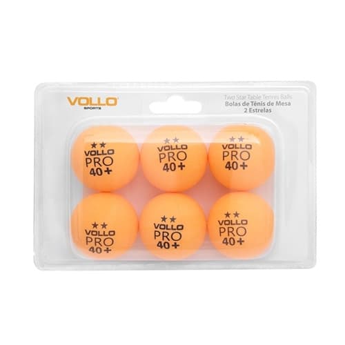 Bola de Tenis de Mesa Com 6 Unidades Vollo Laranja