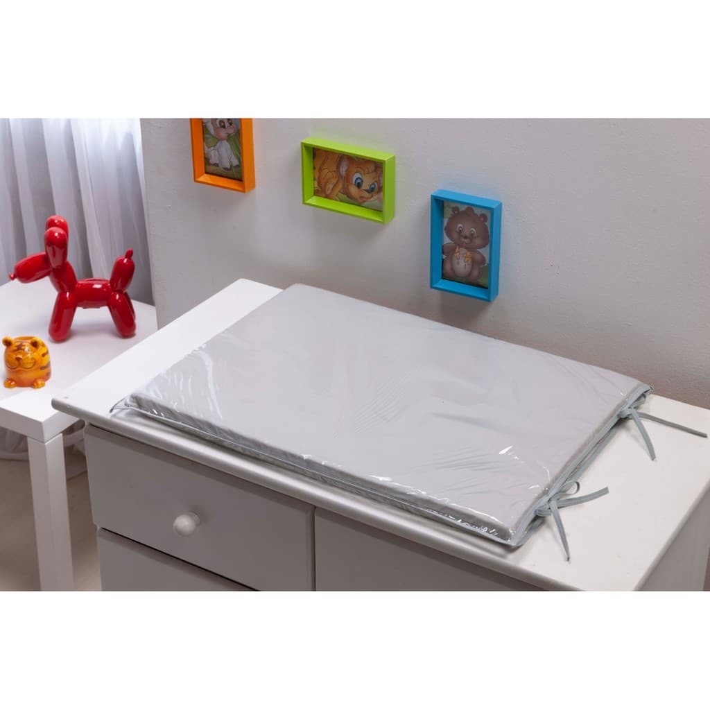 Trocador para comoda de Bebê Cinza Liso Trocador para Bebê Todo Cinza