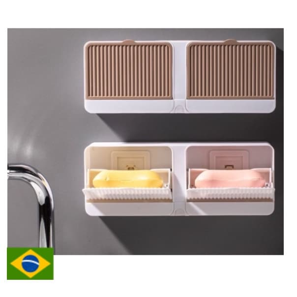 Porta Sabonete Saboneteira Dupla Com Adesivo Para Aderência - Envio Rápido