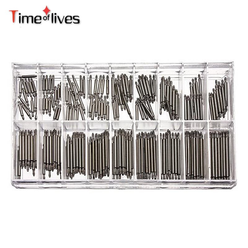 360 Pcs Pinos Usado Para Relógio De Metal Pulseira Elos 8-25mm Reparação Ajustar Removedor Ferramenta De Remoção De Relojoeiro Set Kit