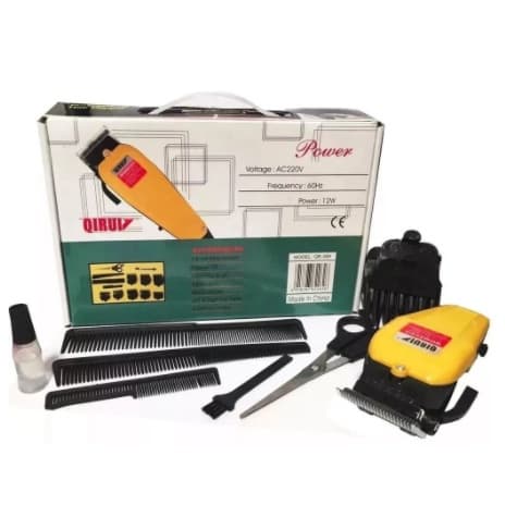 Máquina De Corta Cabelo Linha Profissional 110v/220v  Qirui QR-089 Amarela