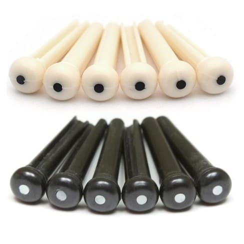 Kit de Pinos para Violão Aço com 6 Unidades Preto ou Branco