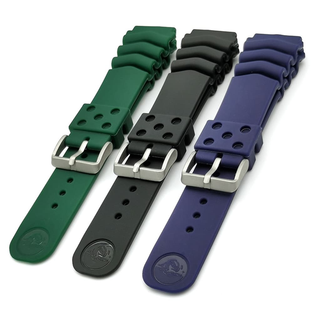 18mm 20mm 22mm Silicone Strap Para Seiko Relógio Banda Das Mulheres Dos Homens Do Esporte À Prova D'água Mergulho Pulseira De Pulso De Borracha Acessórios Com Logotipo