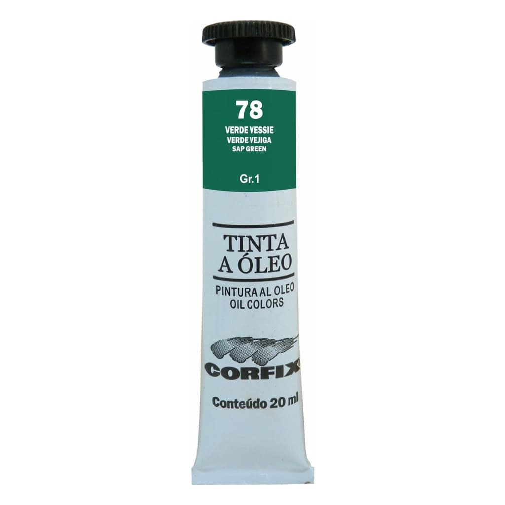 Tinta à Óleo para pintura em tela Corfix Bisnaga 20ml G1 - 78 Verde Vessie