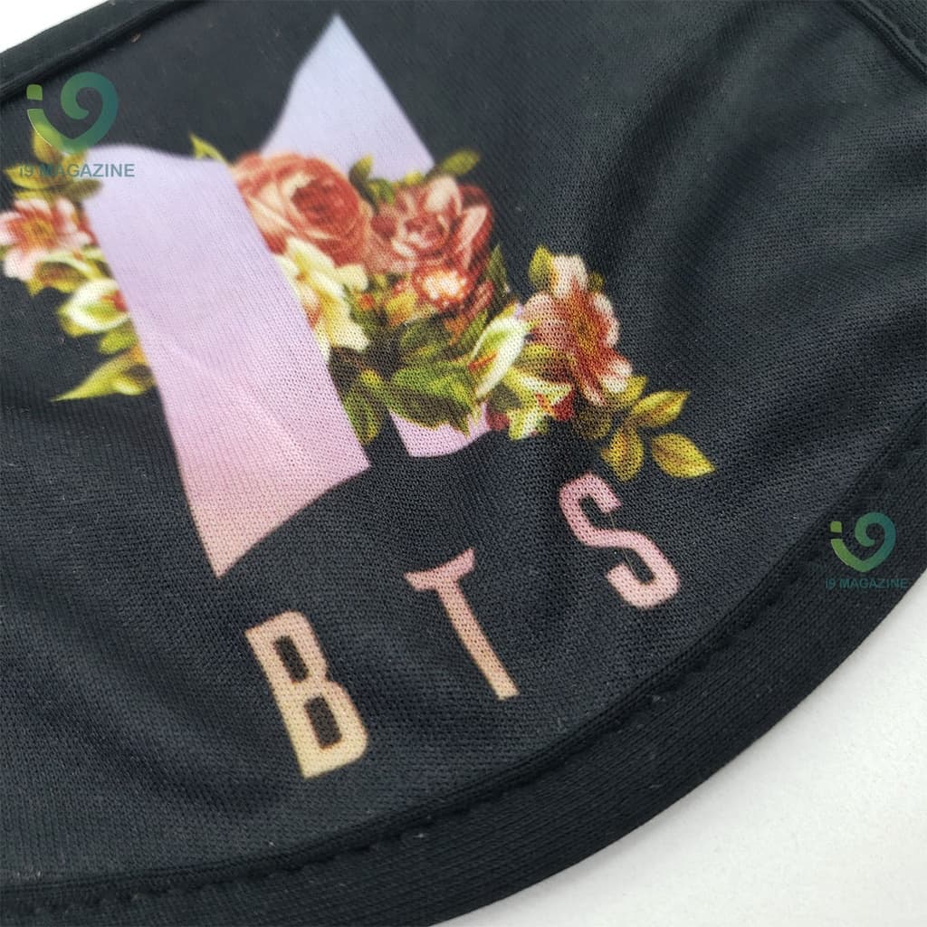 Mascara Preta Bts K-pop kpop máscara flores