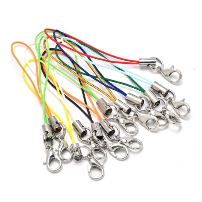 Fio De Corda Com Fecho Para Celular Colorido - 5cm - 10 pçs