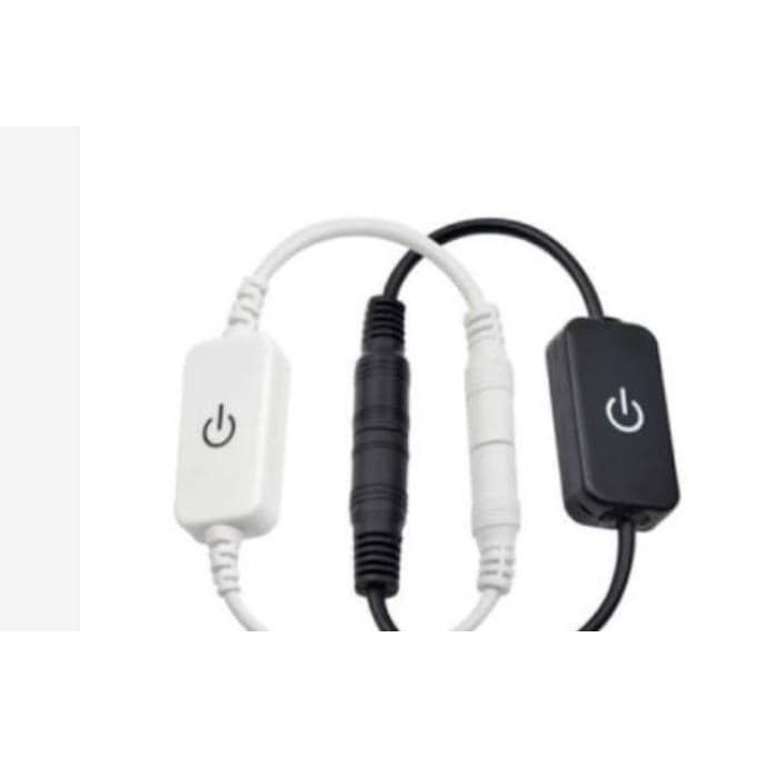 Botão Liga e Desliga Dimmer Interruptor Touch com P4 Macho e Femea para Barra Fita Led 12v 24v Cor Unica Preto ou Branco