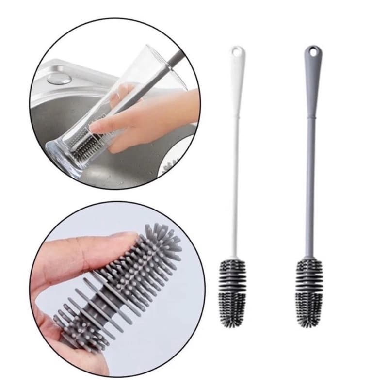 kit 2 escovas para limpar garrafa bicos e mamadeiras