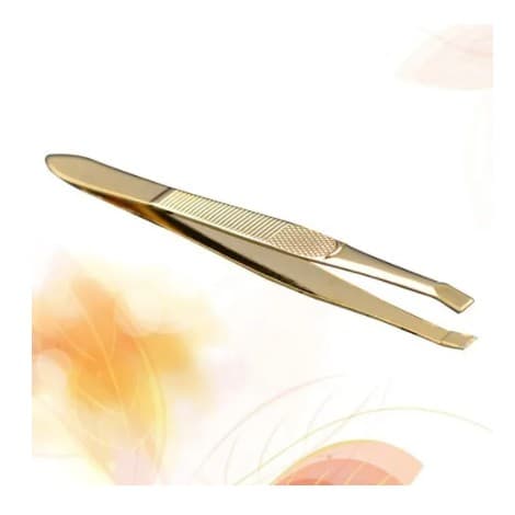 KIT 1/5/12 Aço Inoxidável Banhado A Ouro Pinça Sobrancelha