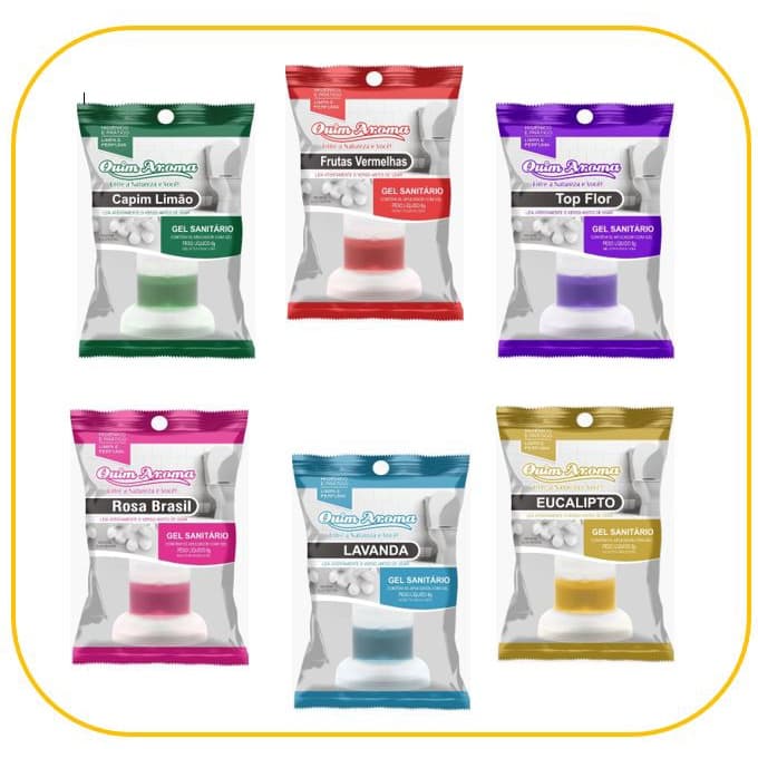 Kit 3 Unidades Gel Sanitário Fragrancia Capim Limão Quim Aroma