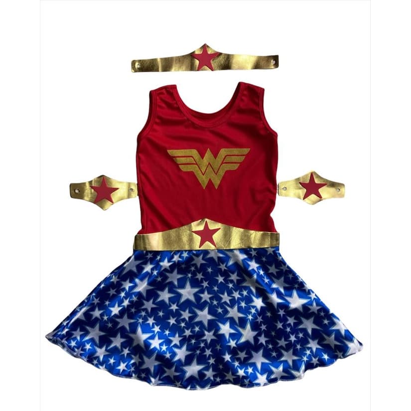 Roupa Infantil Fantasia Aniversário Mulher Maravilha